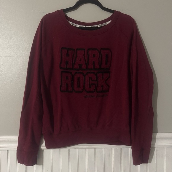 Hard Rock Cafe Yankee Stadium Women’s Crop Pullover Crew Neck Sweatshirt XL - Picture 1 of 7